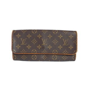 Louis Vuitton Monogram Leather Brown Pochette Twin Pouch